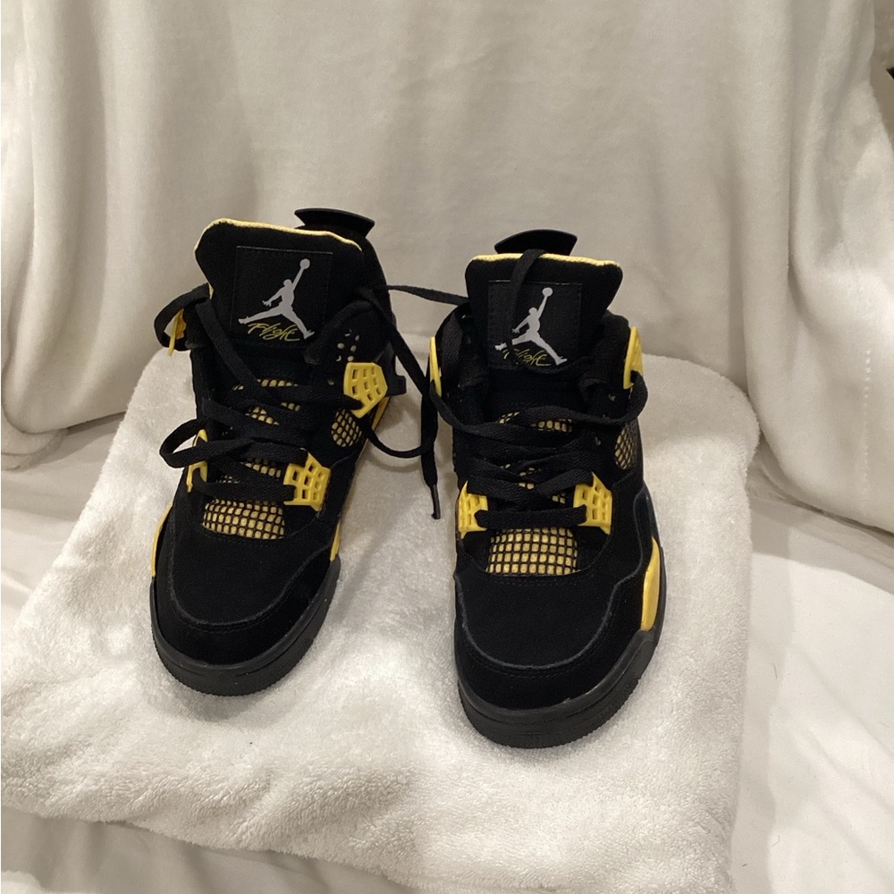 Jordan Kids Black and Yellow High-Top Sneakers